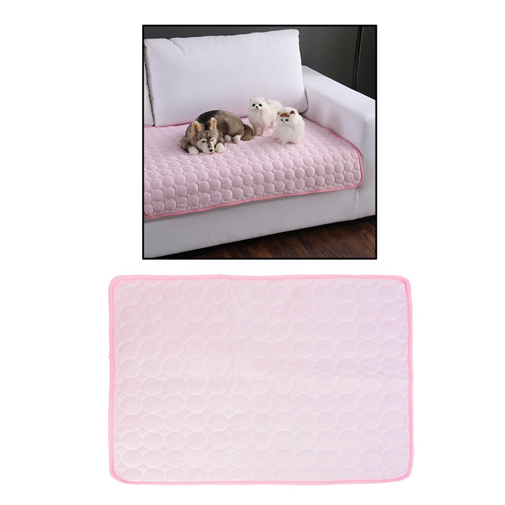 Hond Koeling Mat Ijs Pad Huisdier Groot Formaat Ijs Zijde Koele Huisdier Zomer Kat Cooling Deken Kussen Indoor Seat Puppy huisdier Mat: Pink / S 50x40 cm