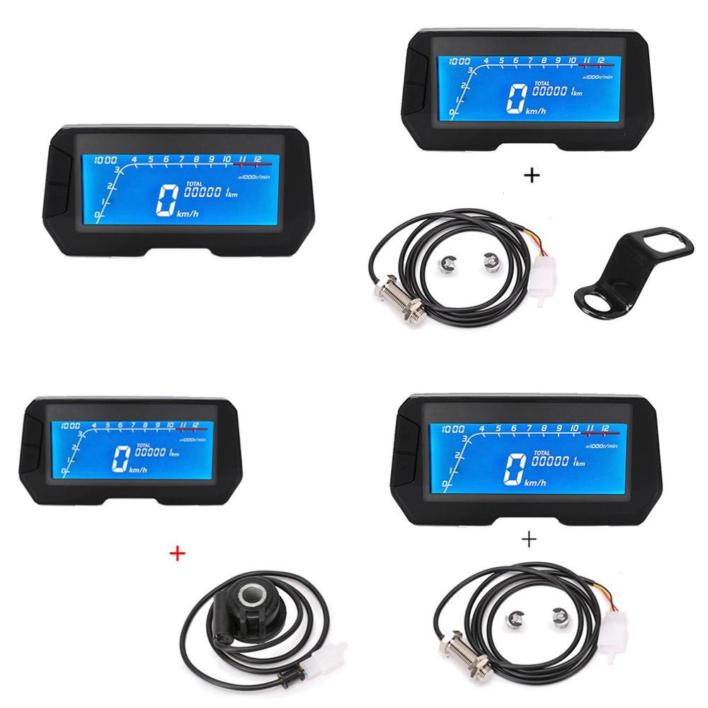 12000RPM 6 biegów uniwersalny motocykl LCD prędkościomierz cyfrowy przebieg podświetlenie licznik motocyklowy dla 1,2,4 cylindry miernik