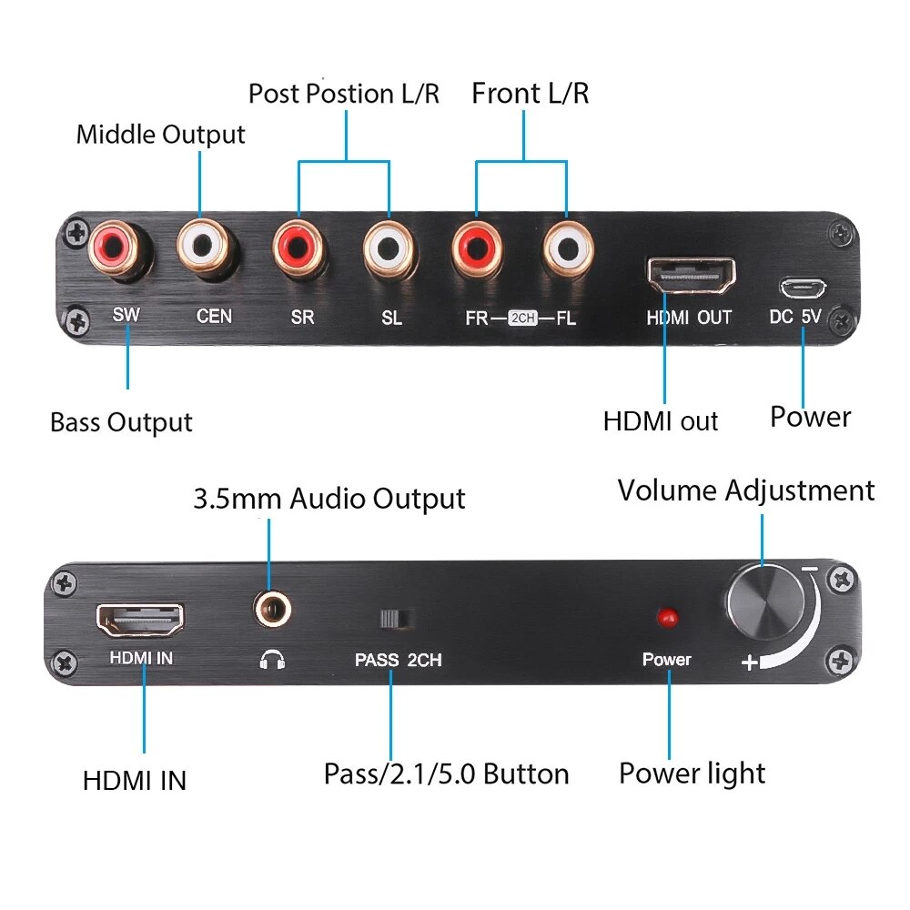 4k 5.1ch hdmi audio extractor decode coaxial to rca  ac3/ dst  to 5.1 forstærker analog converter til  ps4 dvd afspiller hdtv