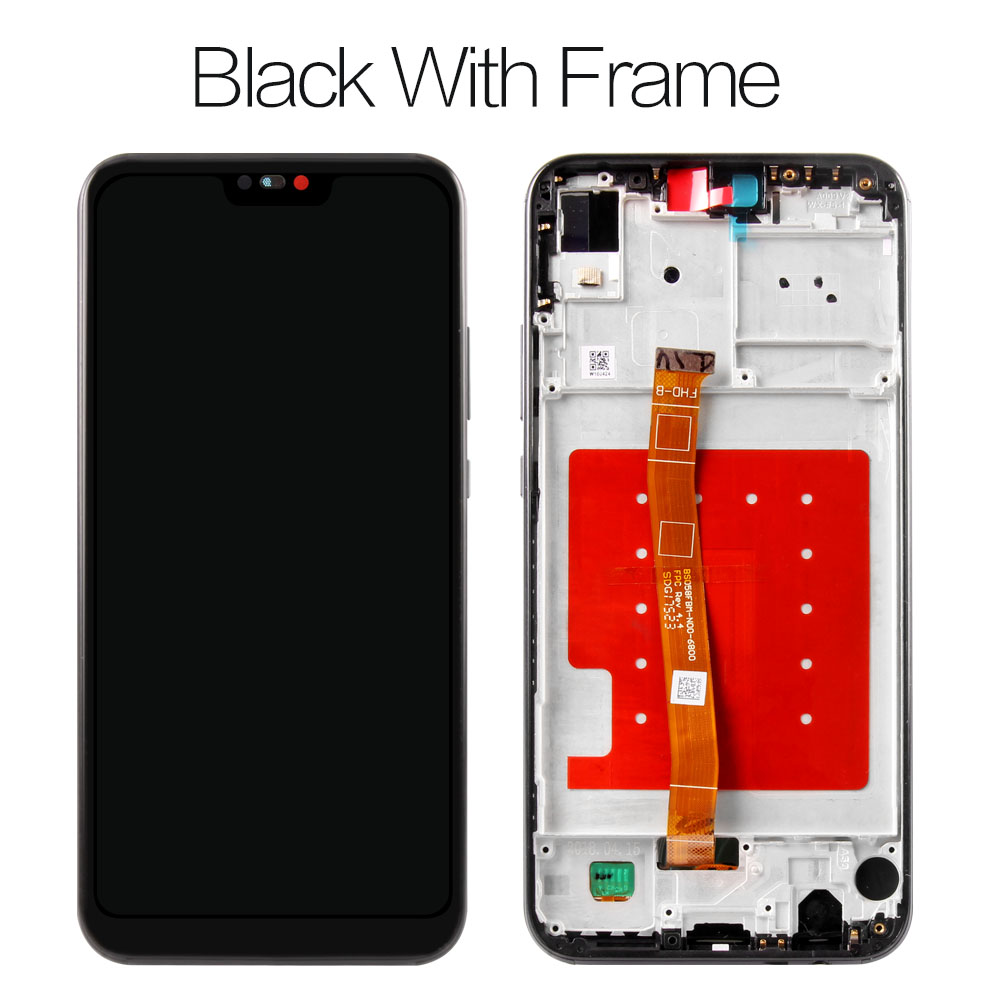 5.84" 2280x1080 IPS Display For HUAWEI P20 Lite LCD Touch Screen Replacement with Frame Original LCD P20 Lite ane-lx3 nova 3e: Black with frame