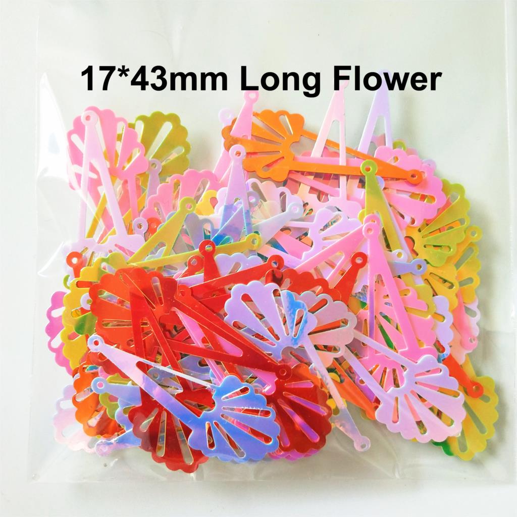 Ster Verlaat Diamond Oval Pvc Pailletten Platte Paillette Kledingstuk Oorbel Accessoires Shining Ab Spangles Mix Kleuren 100 Stks/partij: 100pcs Long Flower