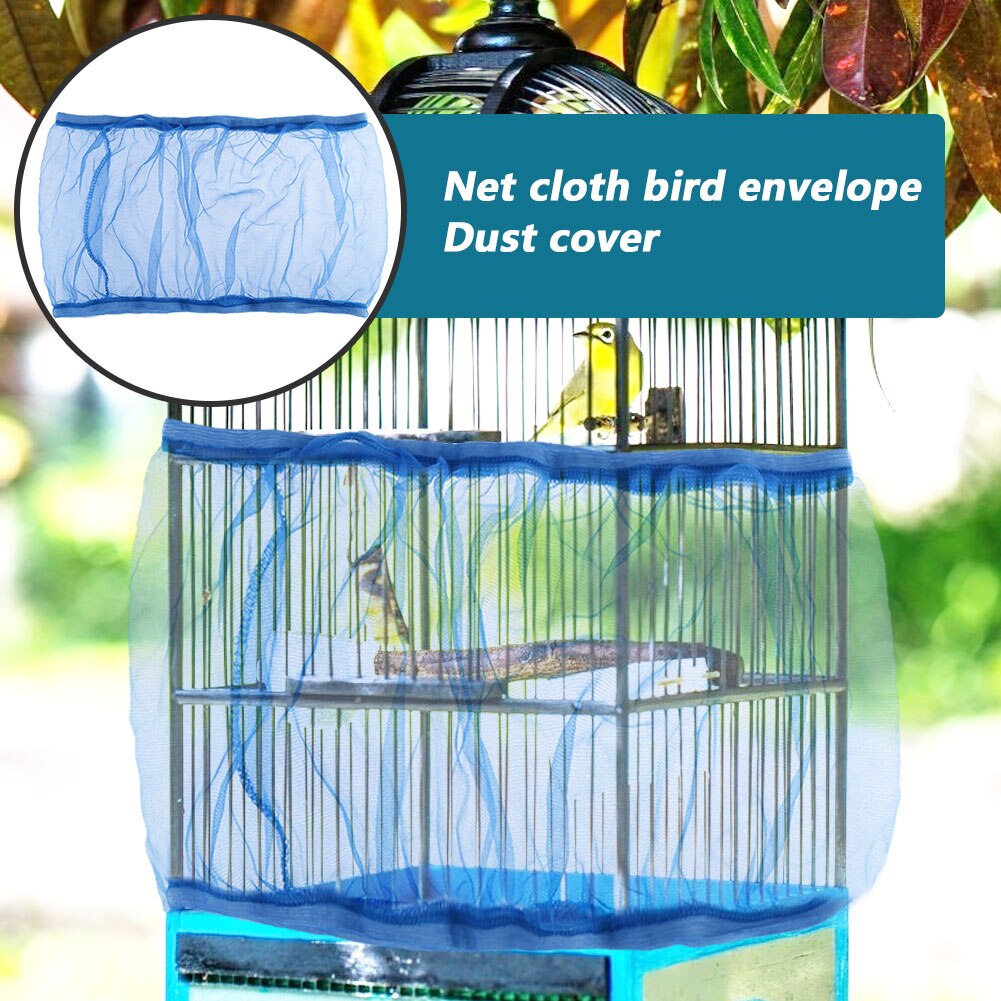 Nylon Mesh Bird Cage Cover Dustproof Birdcage Parrot Cage Net Easy Cleaning Seed Catcher Guard Pet Accessories Bird Cage Cover
