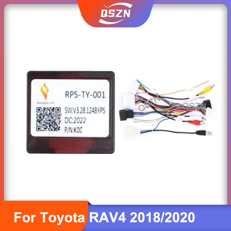 Canbus box Adaptor Decoder For Toyota RAV4 Camry With 16Pin Power Wiring Harness Cable Android Car Radio Stereo