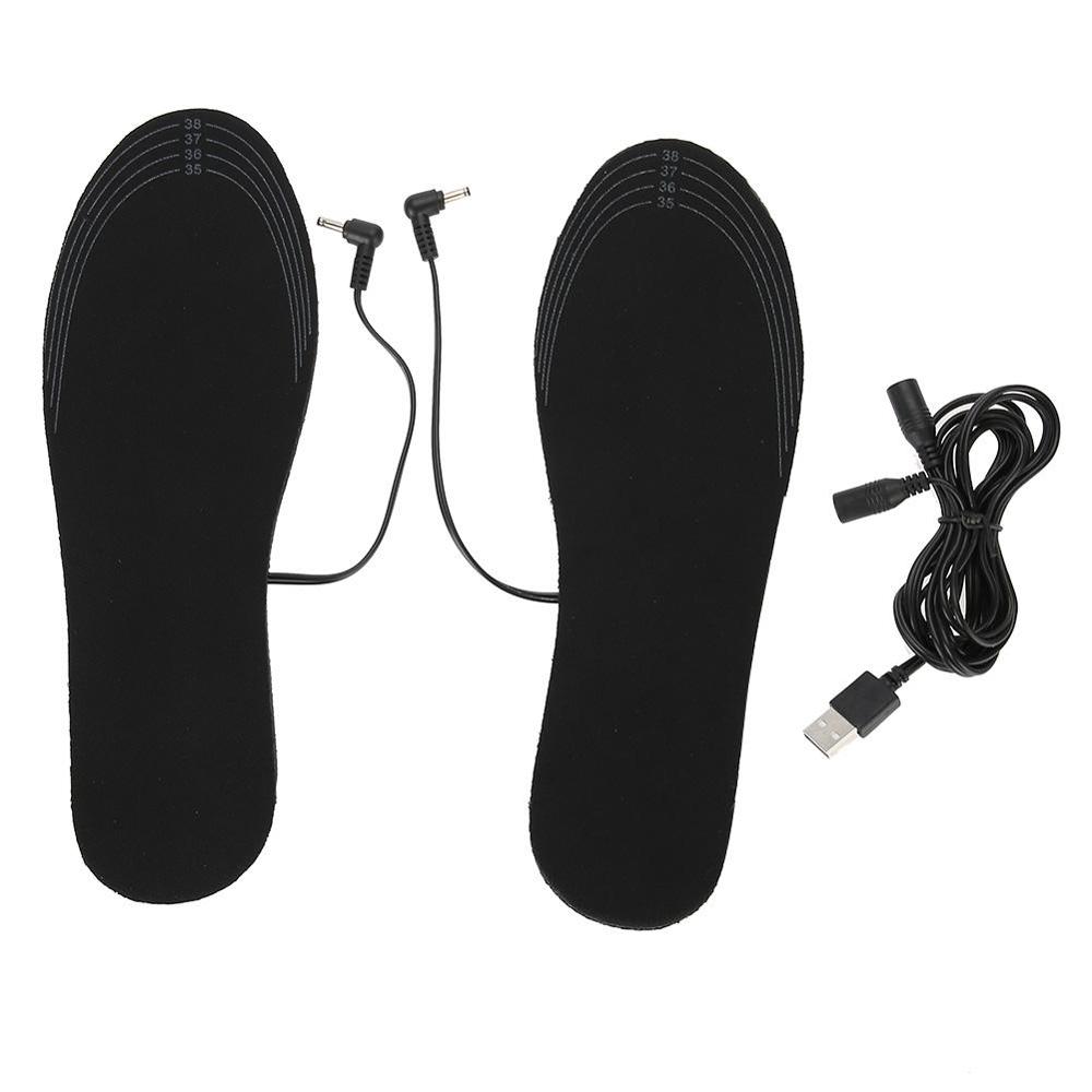 1 Paar Usb Verwarmde Schoen Comfortabele Soft Lint Elektrische Verwarmde Inlegzolen Winter Outdoor Sport Voeten Warming Inlegzolen Wasbare: 35-39 yards