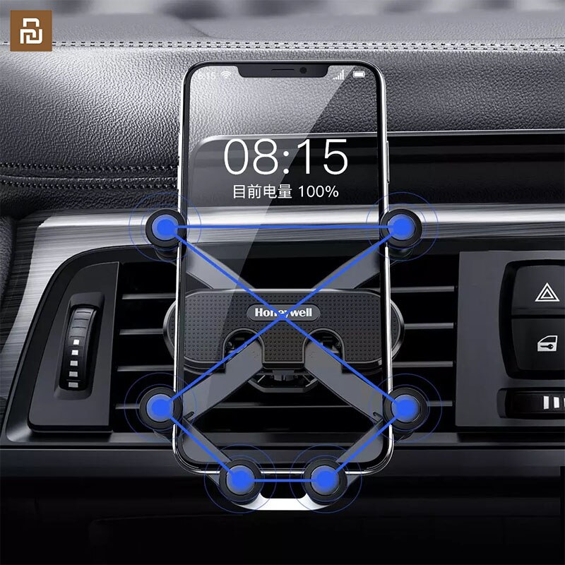 Honeywell air outlet gravity car phone holder, automatically tensioned, full protection from six-point support, suitable for 4,7-6,7 in: Default Title