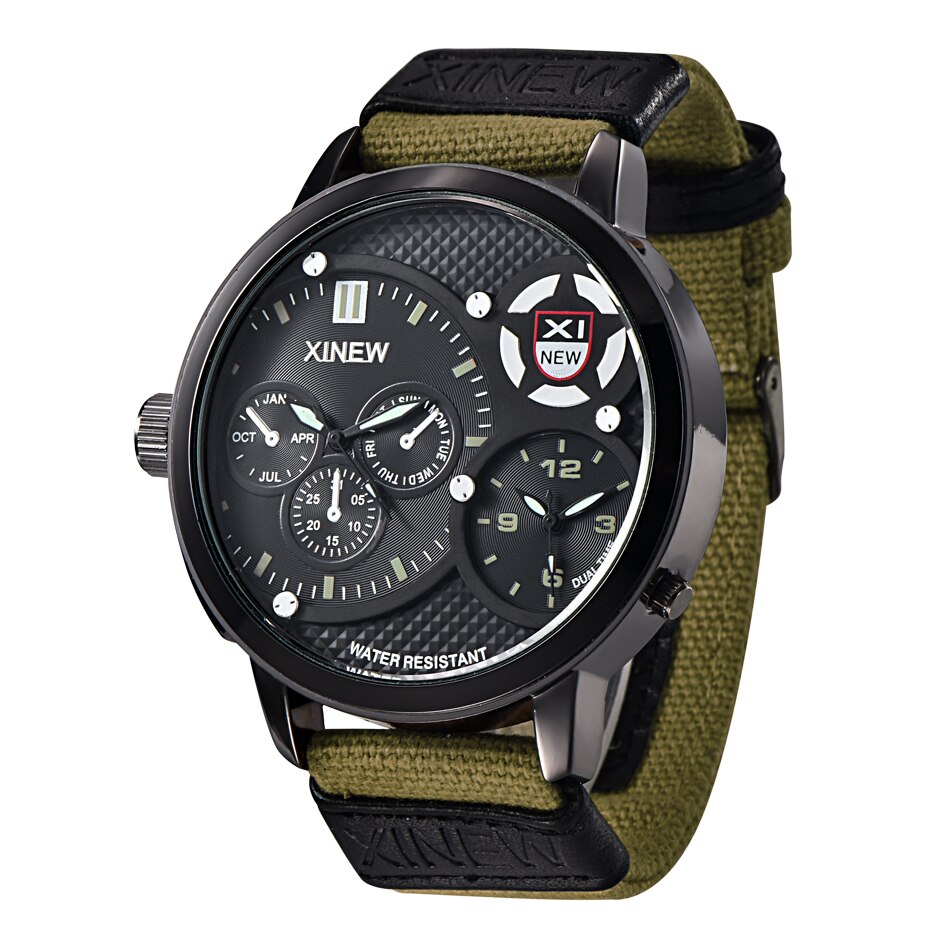 Horloge quartz herenhorloge leren riem heren zwart wit sportklok topmerk met quartz: Groente