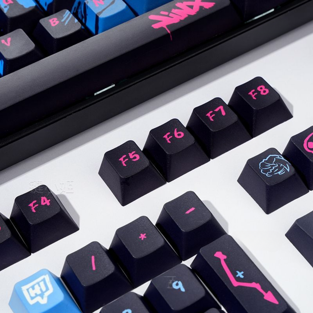 Jinx Personality Key Cap Set PBT 137 Key Gaming Key Cap for 60/84/98/108 Mechanical Keyboard Profile MX Switch