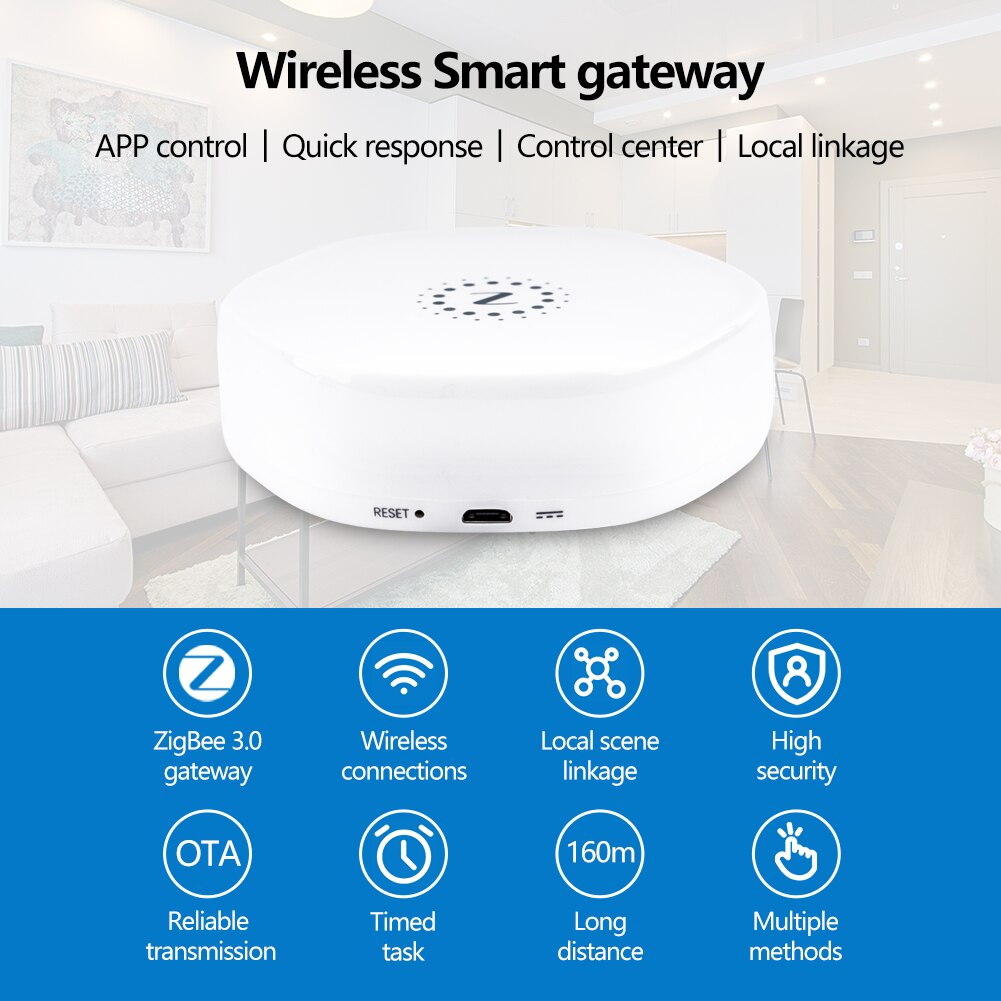 ZigBee Smart Gateway Hub Smart Home Bridge Smart Life APP Wireless Remote Controller Works with Alexa Google Home