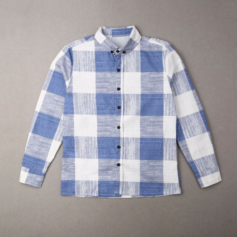 Modis-Chemise coréenne à manches longues pour hommes, tenue décontractée, tissu à carreaux, haut en coton