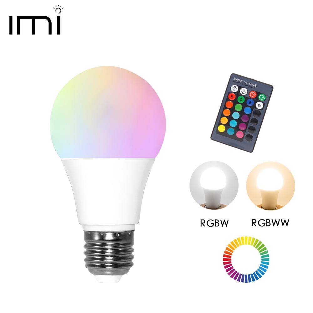LED RGB Bulb E27 Light RGB RGBW RGBWW Dimmable IR Remote 5W 10W 15W AC 220V Colorful Magic Bar Club Night Smart Lamp