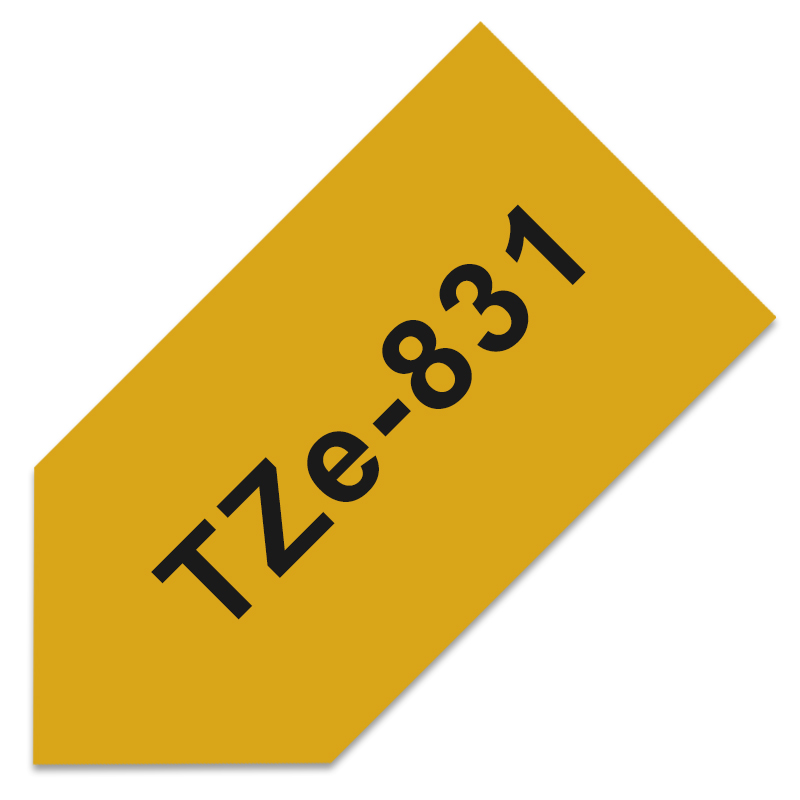 TZe-231 Label Tapes for Brother P-touch 12mm Tape 1PCS TZe 231 Black on White tze Tape Compatible for Brother PTH100 PTD210: black on gold