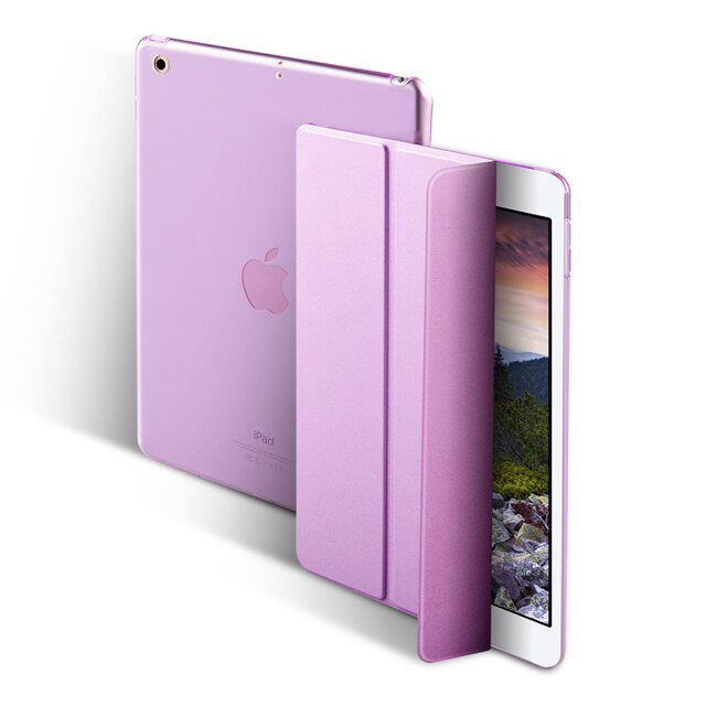 Fall für iPad Air 2 9,7 Ultra Dünne Magnetische Flip Stand PU Leder Funda für iPad 6 A1566 A1567 Smart abdeckung mit Auto Wake/Sleep-: Purple