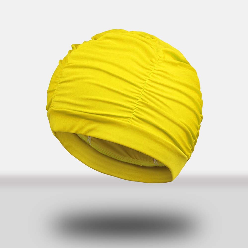 1 Stuk Van Gratis Size Badmuts Elastische Hoofdband Bloem Print Zwembad Badmuts Lang Haar Bescherming Badmuts: yellow