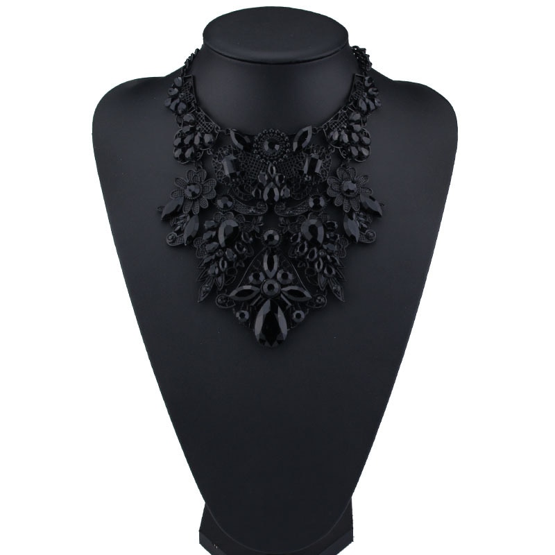 MYDANER-Collar grueso multicolor con diamantes de imitación para mujer, Gargantilla, joyería: C1