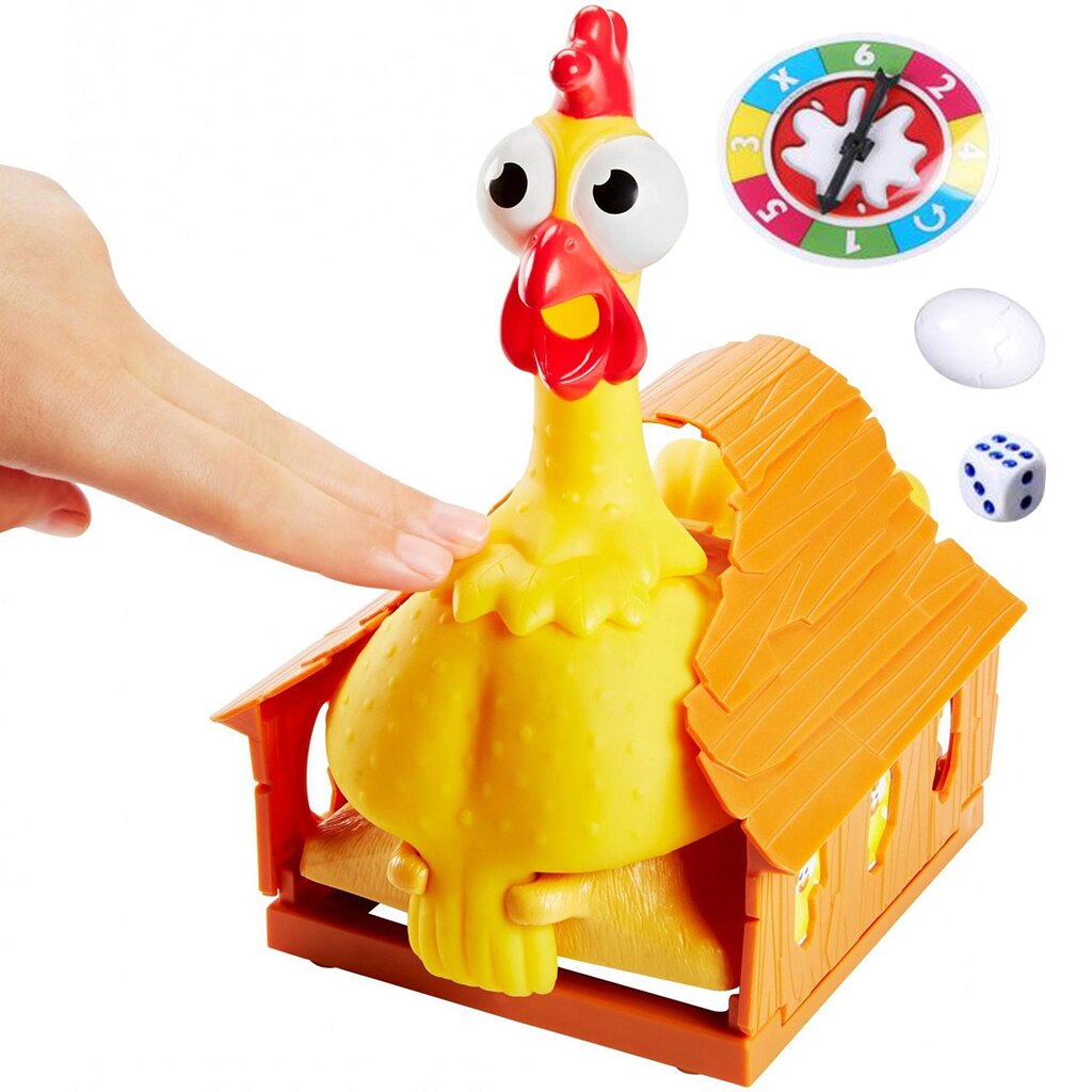 Trucco di plastica gallina che depone le uova, gioco da tavolo interattivo, gioco di pollo, regalo di scherzo, gioco di festa