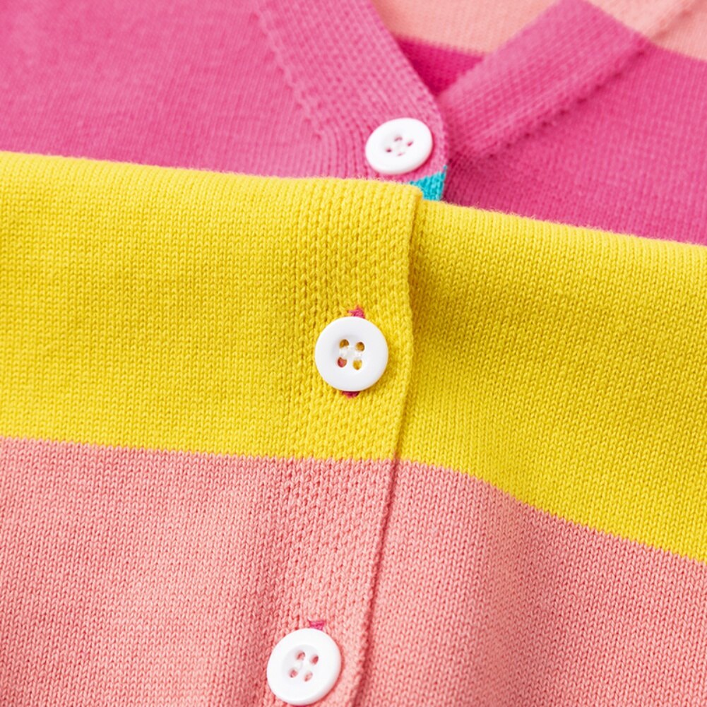 Cardigan per bambina autunno primavera cardigan con stampa a righe Color arcobaleno cappotto maglione capispalla abbigliamento per bambini carino