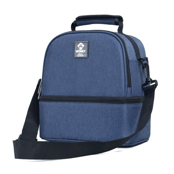 Milk storage bag Fresh Keeping double layer lunch bag mummy bag waterproof bag Outdoor Cooler Backpack Baby Food Insulation Bag: dark blue