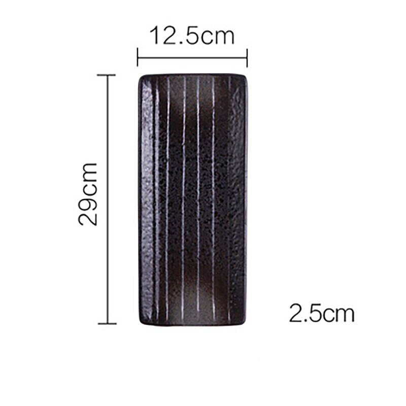 FANCITY plato rectangular para restaurante, plato de cerámica retro, placa con patrón de piedra, plato plano, plato de sushi: 4