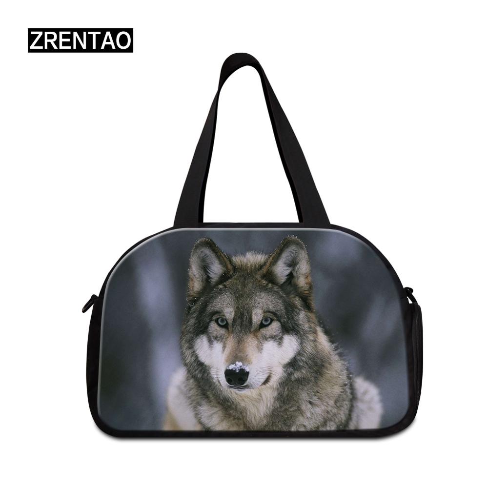 mamá/jugador/atletas/bailarina equipaje Duffle hombro Corssbody Duffel bolsa de viaje con zapatos bolsillos de gran capacidad 3D Wolf: Duffle Bag 14