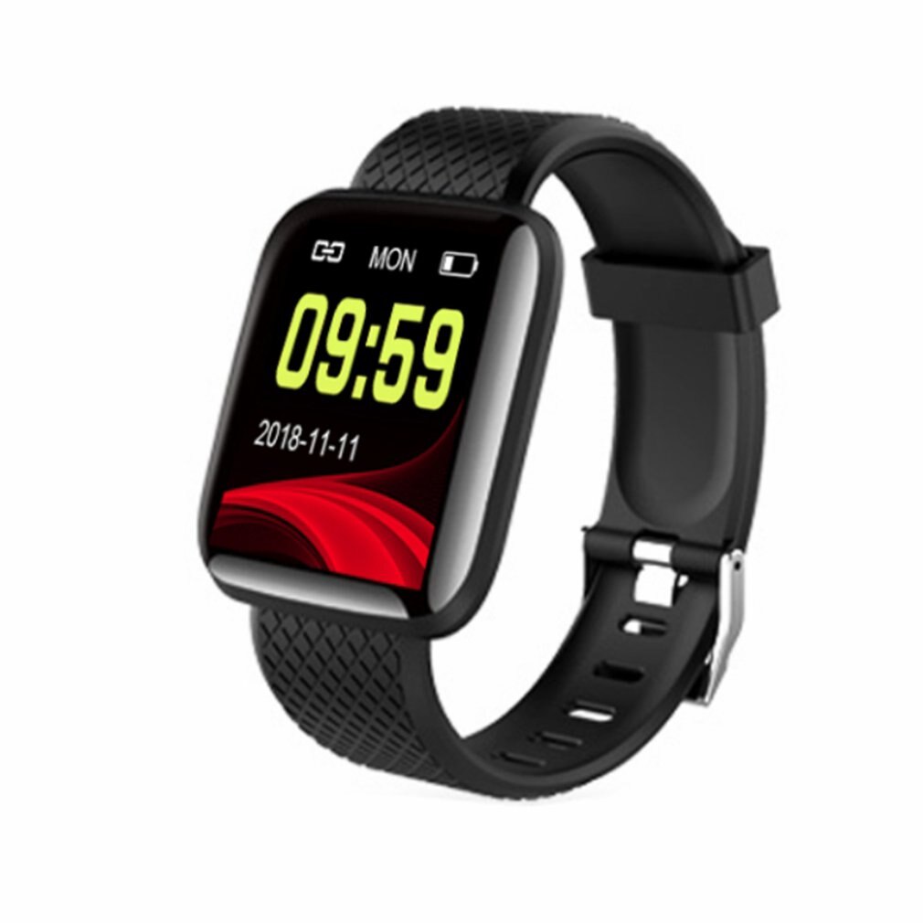 K4 IP67 Waterproof 1.3 Inch Full Touch Screen Heart Rate Blood Smart Sports Watch: Black