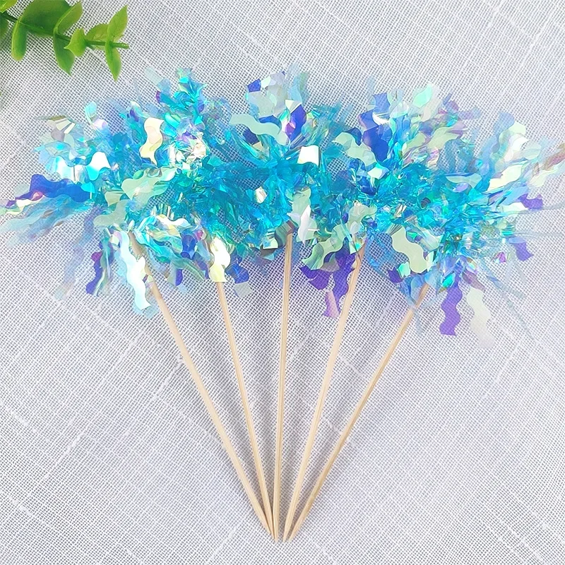 5-50 stk. glitter dusker kaketopper snøfnugg ballform cupcake toppers til jul bursdagsfest babyshower kakedekor: M / Sjokolade