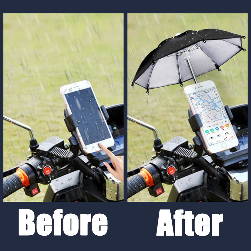 1 pièces support de téléphone pour moto Mini parasol parapluie accessoires de décoration de vélo accessoires de moto mobiles en Polyester