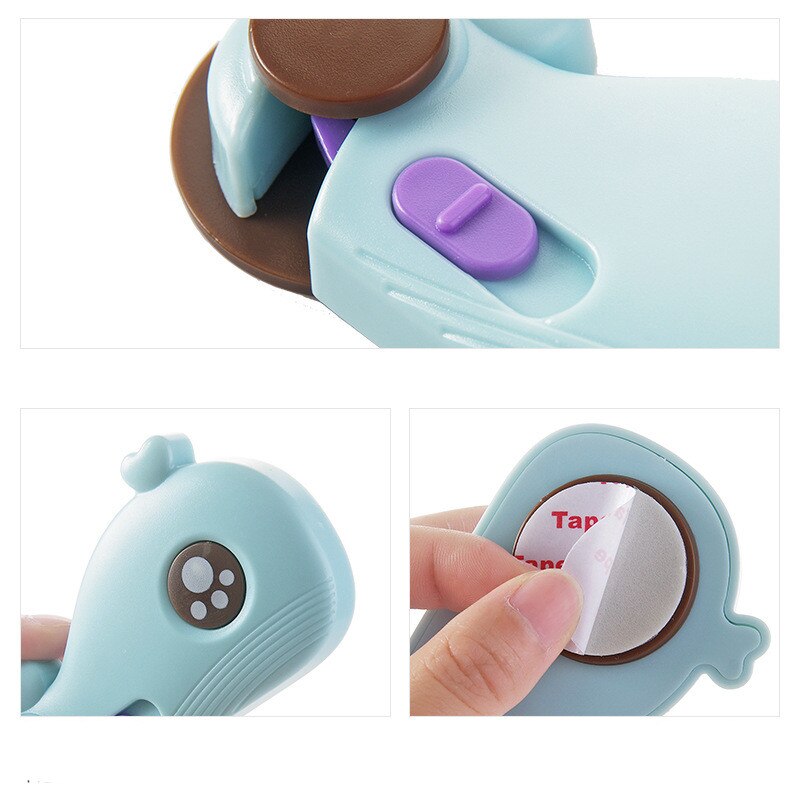 Cerradura de mano antipellizco para bebé ballena, cerrojo de seguridad infantil, Protector para armario, ventana, refrigerador, cajón de puerta