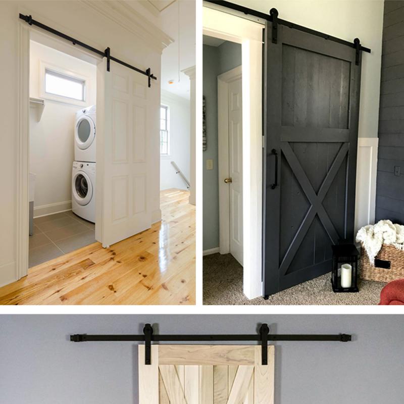 Rail de suspension pour porte coulissante HWC, 1 ensemble, porte de grange coulissante, poulie de Rail, Kit de quincaillerie, piste de placard