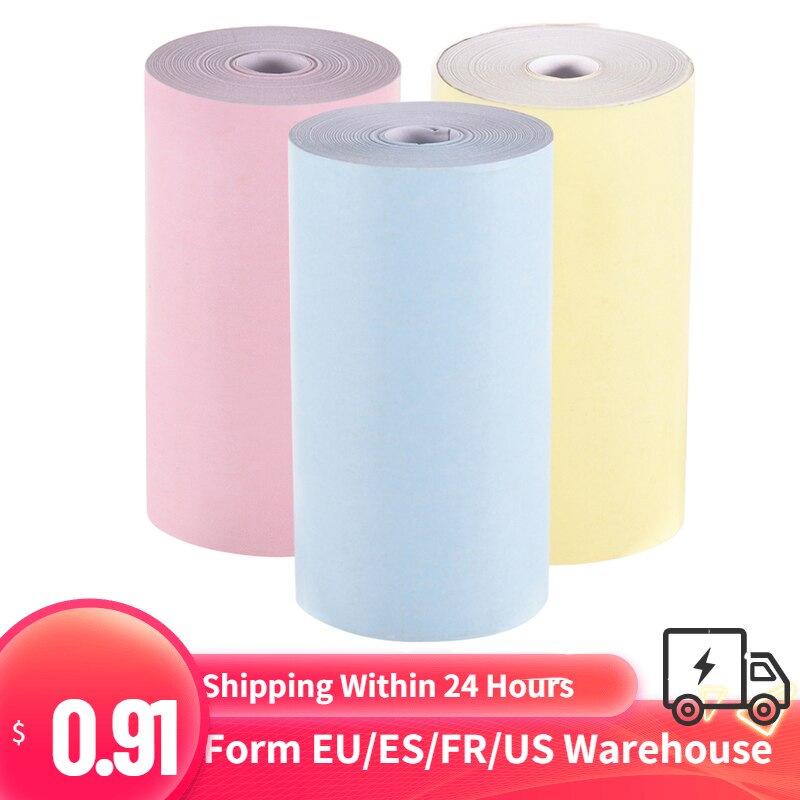 Aibecy 3 Rolls Color Thermal Paper Roll 57*30mm Bill Receipt Photo Paper Clear Printing for PeriPage A6 Pocket Thermal Printer