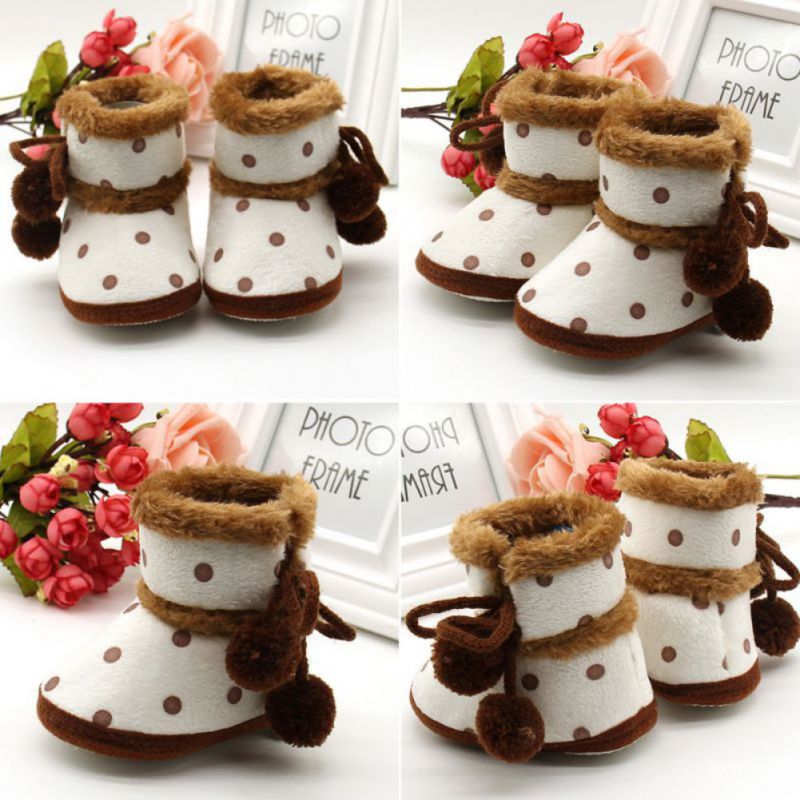 LXA-Baby Boys Girls Winter Boots Soft Bottom Baby Girls Moccasin Warm Boots Non-slip Booties