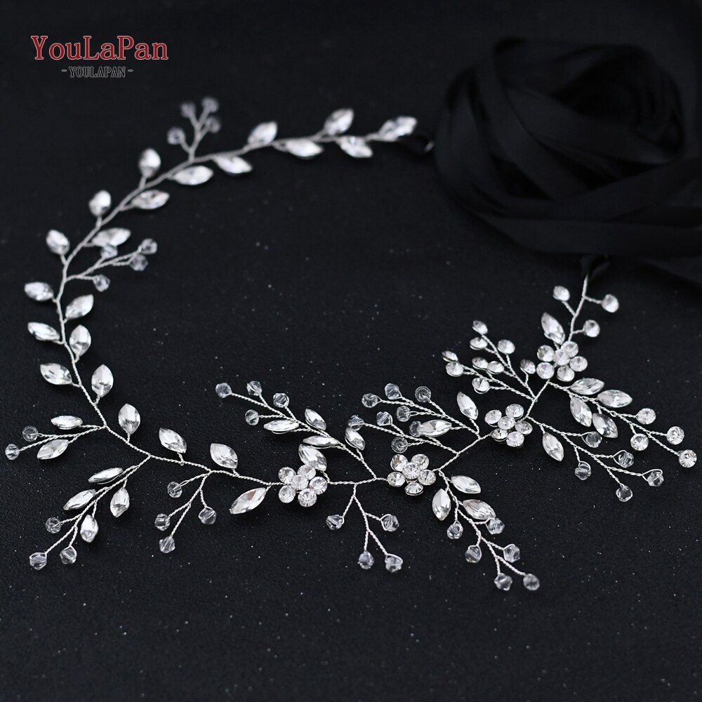 TOPQUEEN SH65 Bridal Belts Rhinestone belt Wedding Sash Belt for the Bride Wedding Accessories ivory bridesmaids dresses belt: black ribbon