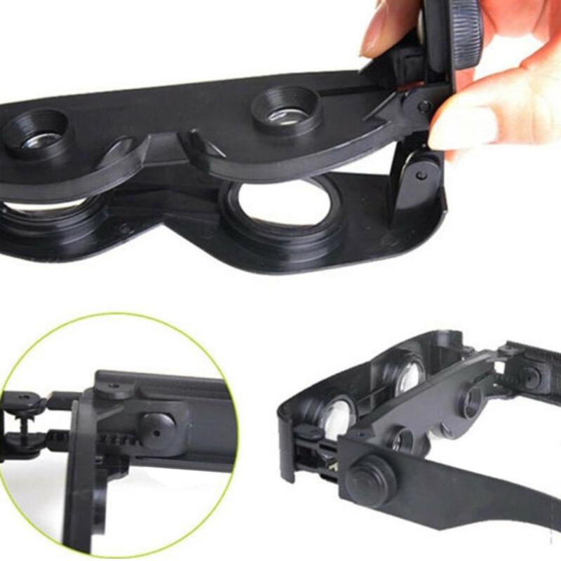 Gafas telescópicas de pesca con marco de ABS, binoculares de lupa para exteriores, color negro,