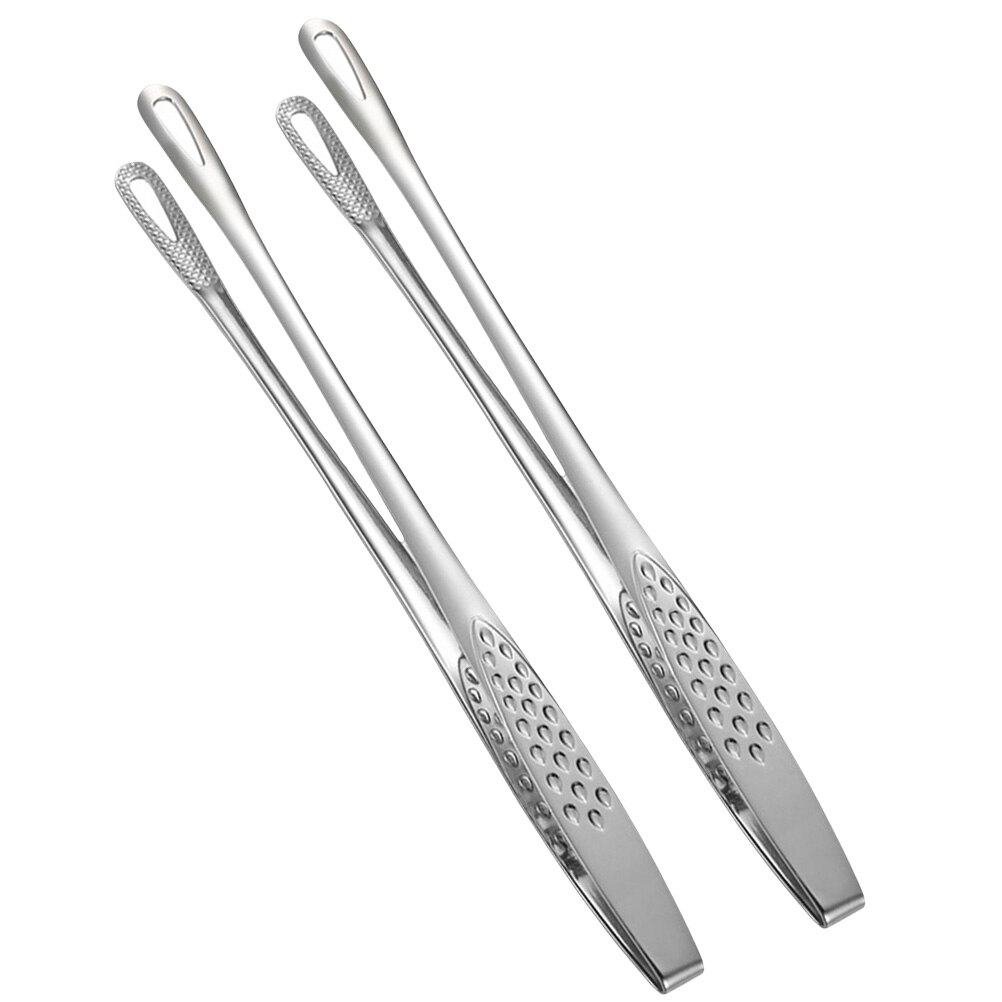 2pcs Stainless Steel Food Clips Multi-function Barbecue Food Tongs Kitchen Steak Clamps