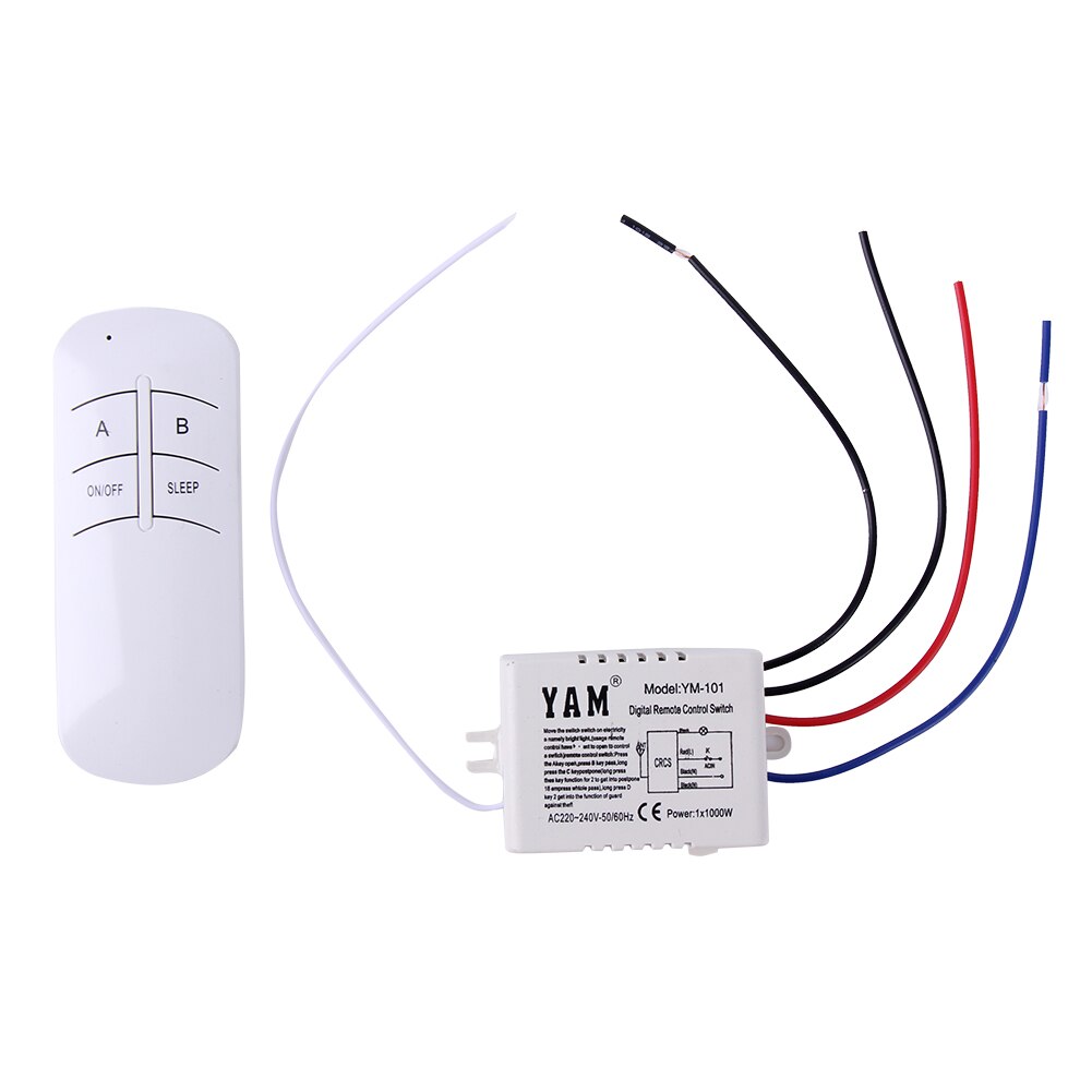 Trådløs tænd/sluk 1/2/3 veje 220v lamper fjernbetjening kontakt modtager sender controller indendørs lampe reservedele til hjemmet: En vej