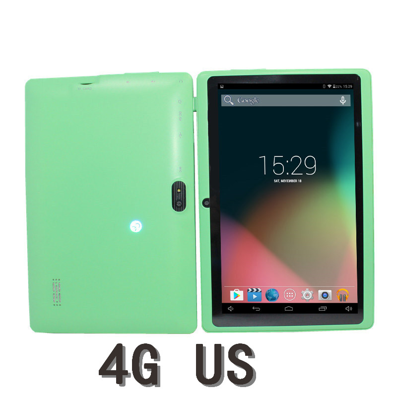 Originele 7 inch Tablet Pc Allwinner A33 Quad Core 4G Telefoontje Google Markt GPS WiFi FM Bluetooth wiFi Tabletten: Green 4G US