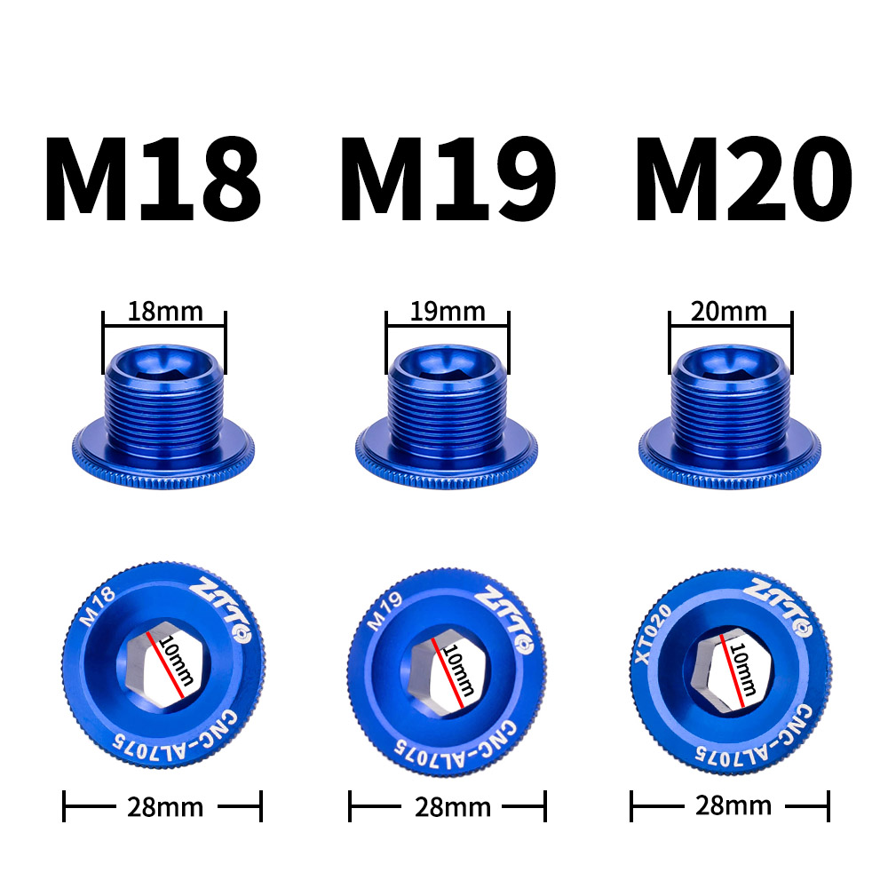 ZTTO-perno de brazo de manivela de bicicleta, tapas de tornillo de manivela de aleación de aluminio, tornillos de cubierta de manivela de bicicleta de montaña y carretera M20 M19 M18 Universal para M6000 105