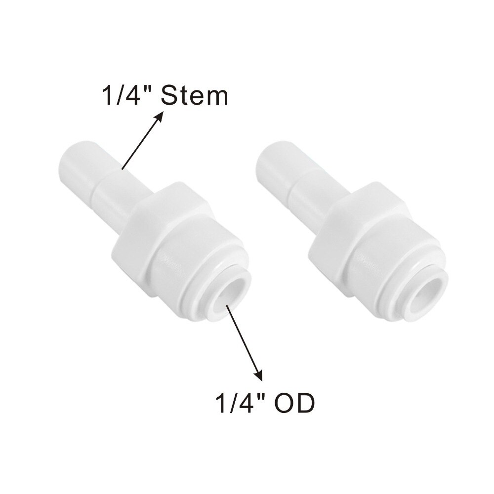 Lot De 6 Raccords Rapides John Guest 1/4" - Coude à Emboîtement - Pour Tuyauterie Eau, Air - Blanc