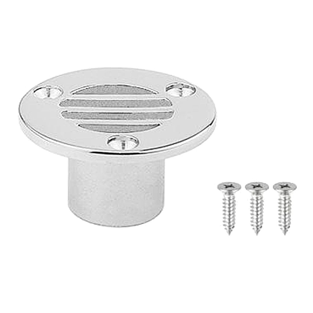 Deck Floor Drain Scupper - Marine Grade Stainless Steel - for Boat &amp; Fishing Ship - 7/8 inch, Easy to Install