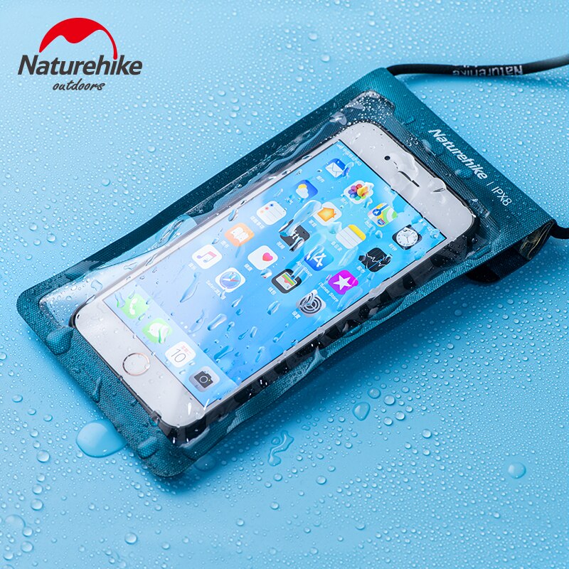 Naturehike universal ipx 8 vandtæt pvc klar mobiltelefon tørpose mobiltelefon taske til svømning dykning vandsport