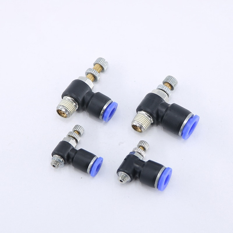 Blue pneumatic connector SL 4/6/8/10 / 12mm series pneumatic throttle speed control valve external thread cylinder throttle