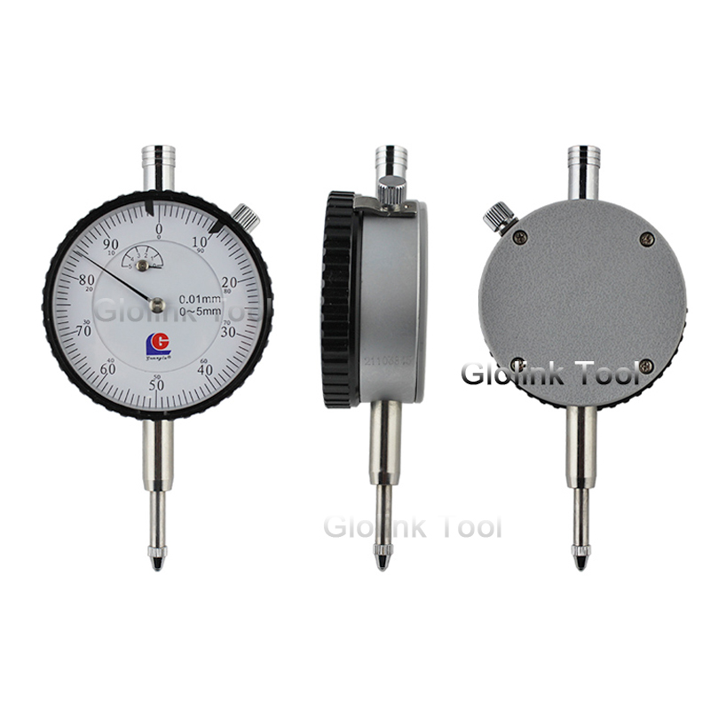 GUANGLU Dial Indicator 0-3mm 0-5mm 0-10/0.01mm Shock-Proof Dial Test Gauge with Lug Back Precision Micrometer Measuring Tool