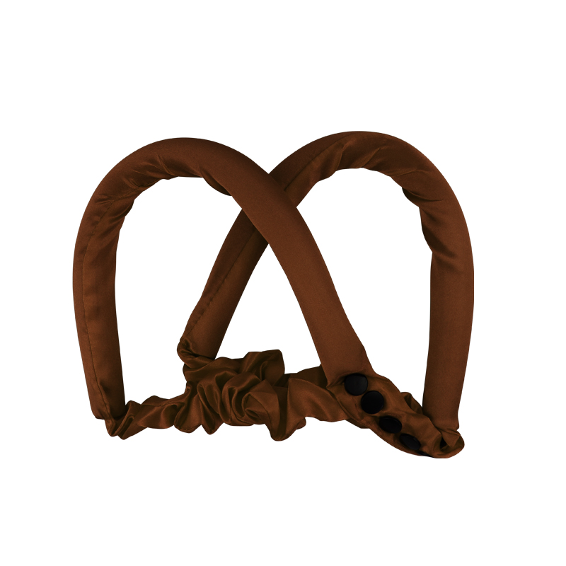 Heatless Curl Ribbon Silk Curling Ribbon Hair For Women Hair Curl Heatless Curling Rod Headband Lazy Curler: Brown