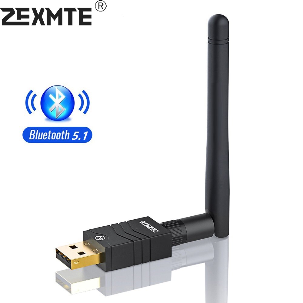 Zexmte Dongle USB Bluetooth Adapter for PC Speaker Mouse Music Audio Receiver Transmitter Bluetooth 5.1 Adapter Window 11/10/8/7