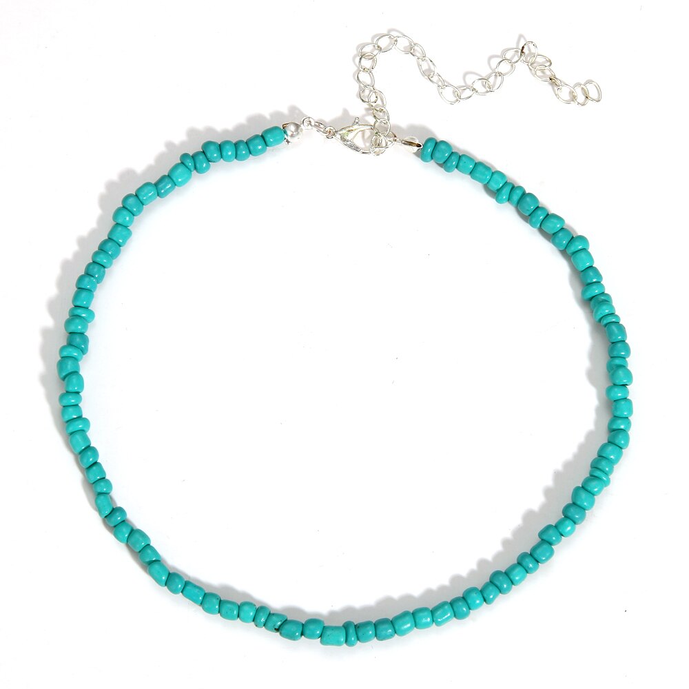 Boheme farverige frø perle blomst choker halskæde erklæring kort krave kraveben kæde halskæde til kvinder smykker: C2315
