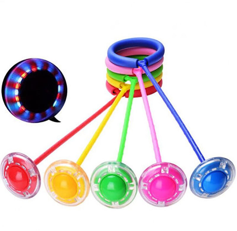 LED-Blitz Rad Überspringen Seil Einzel Fuß Springen Ball freundlicher Erwachsene ÜSpund Spielzeug Fitness glühend Sport Springseil: rot(nicht foldable)