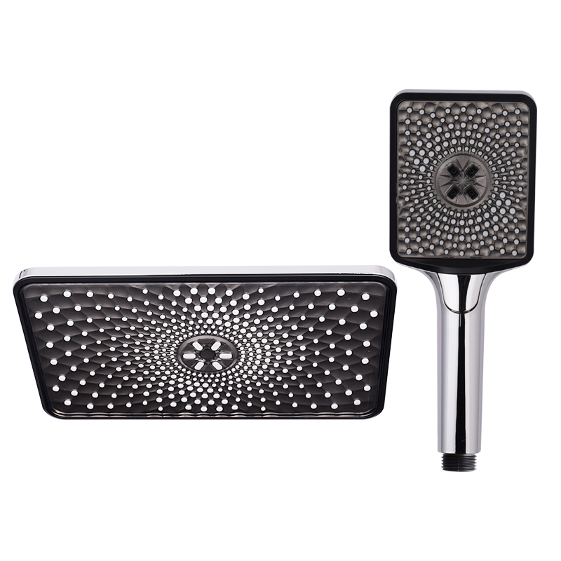 Dokour Ceiling Shower Head Rainfall Jet Star 3 Way Bath Hydromassage Bathroom Toilet Accessories Black Set: Chrome Shower Set