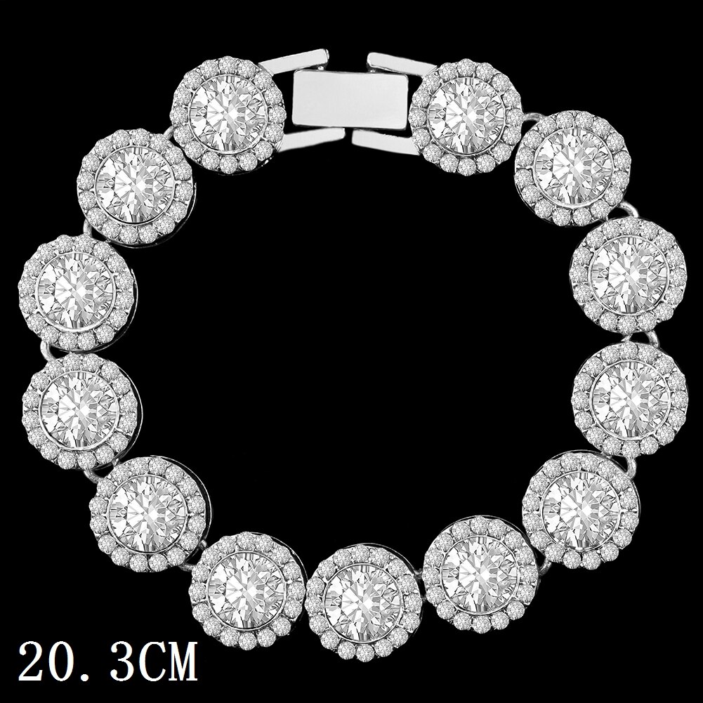 Mode Bling Verharde Rhinestone Prong Cubaanse Ketting Armband Voor Vrouwen Mannen Hip Hop Iced Out Chunky Link Chain Armbanden sieraden: 014402SL