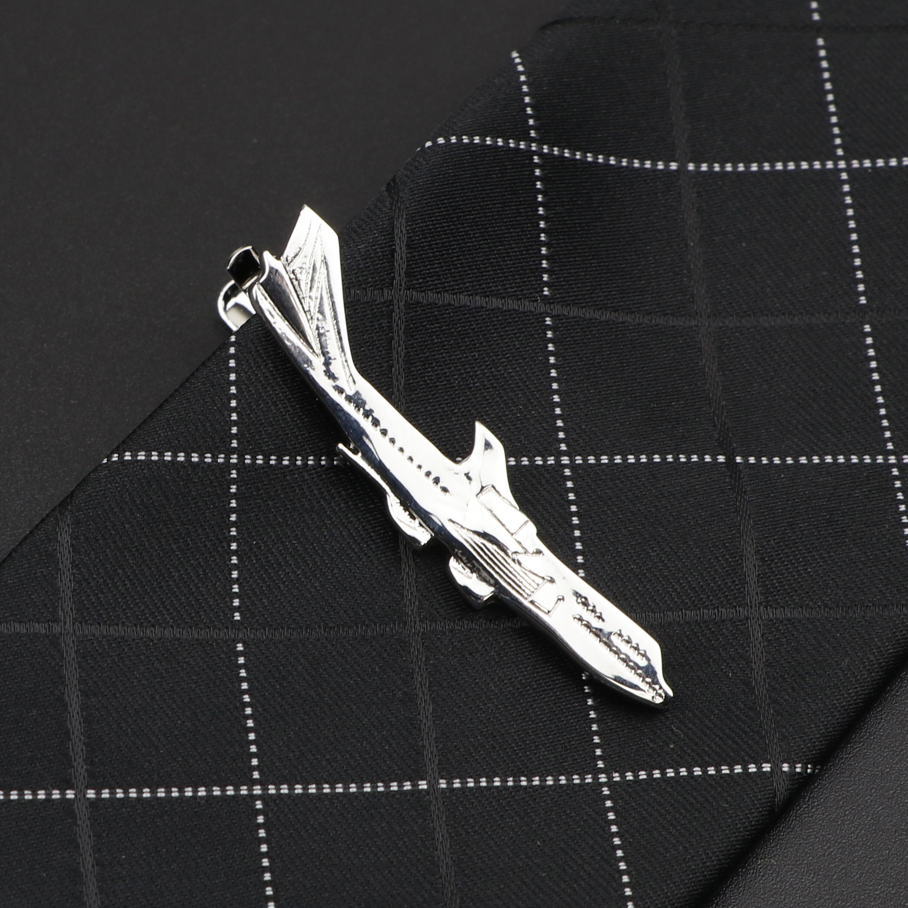 Men's Metal Tie Clip Luxury Airplane Beard Sword Dinosaur Pen Guitar Shape Wedding Party Bar Tie Accessories