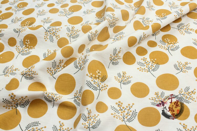 Soimoi Katoen Poplin Stof Stip, Bladeren & Bloemen Gedrukt Craft Stof door De meter Inch Breed 42 Inch Wide - Japan Crepe Satin Licht Violet