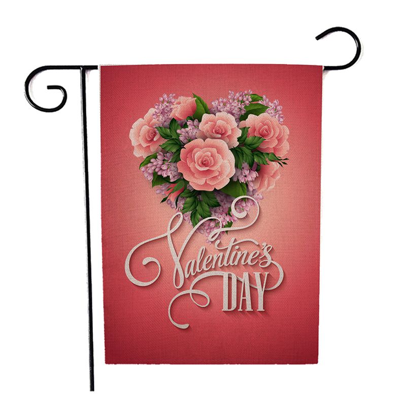 Hjem havehjerter 12.5 x 18 tommer dekorativ kærlighed valentinsdag velkommen haven flag bryllupsfest hængende dekorationer 2